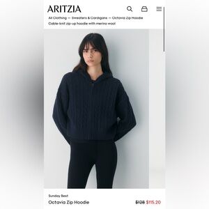 Aritzia Cable-Knit Zip Up Hoodie - Octavia